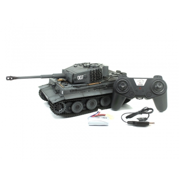 Ferngesteuerter Panzer IR/Sound 1:24 Deutscher Tiger I Spätlackierung Grau RTR 2,4 GHz - Heng Long 3841-11-LG